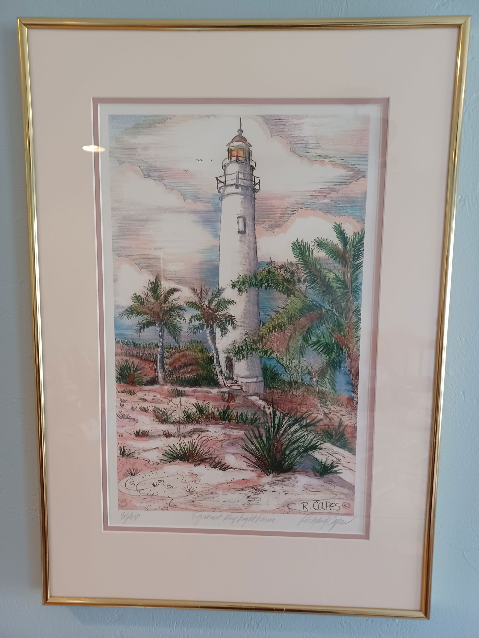 Signed & Numbered Lighthouse Artwork by Rickard Capes/ w certification (1 of 9)