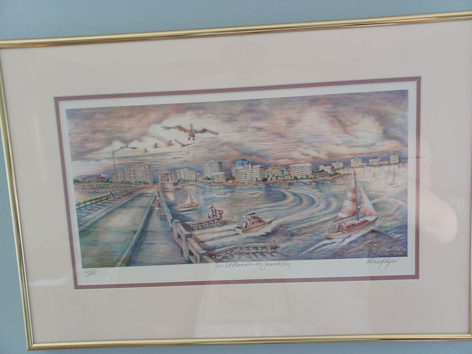 Signed & Numbered Sarasota Bay Artwork by Rickard Capes/ w certification (1 of 9)