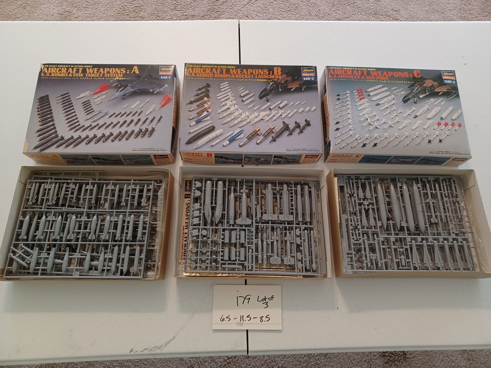 Lot of 3 Aircraft Weapons A B & C versions models (1 of 7)