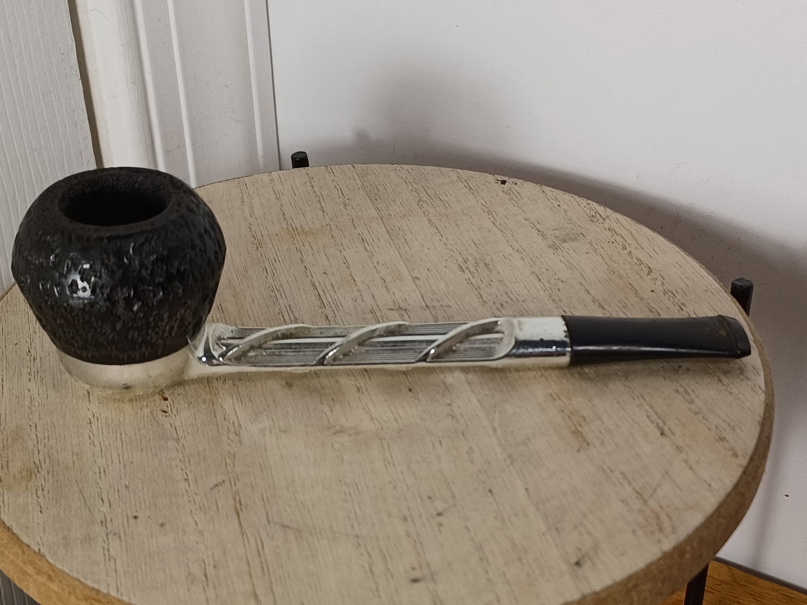 Vintage Metal & Wood Pipe by Kodsmoke: Vintage Metal & Wood Pipe by Kodsmoke