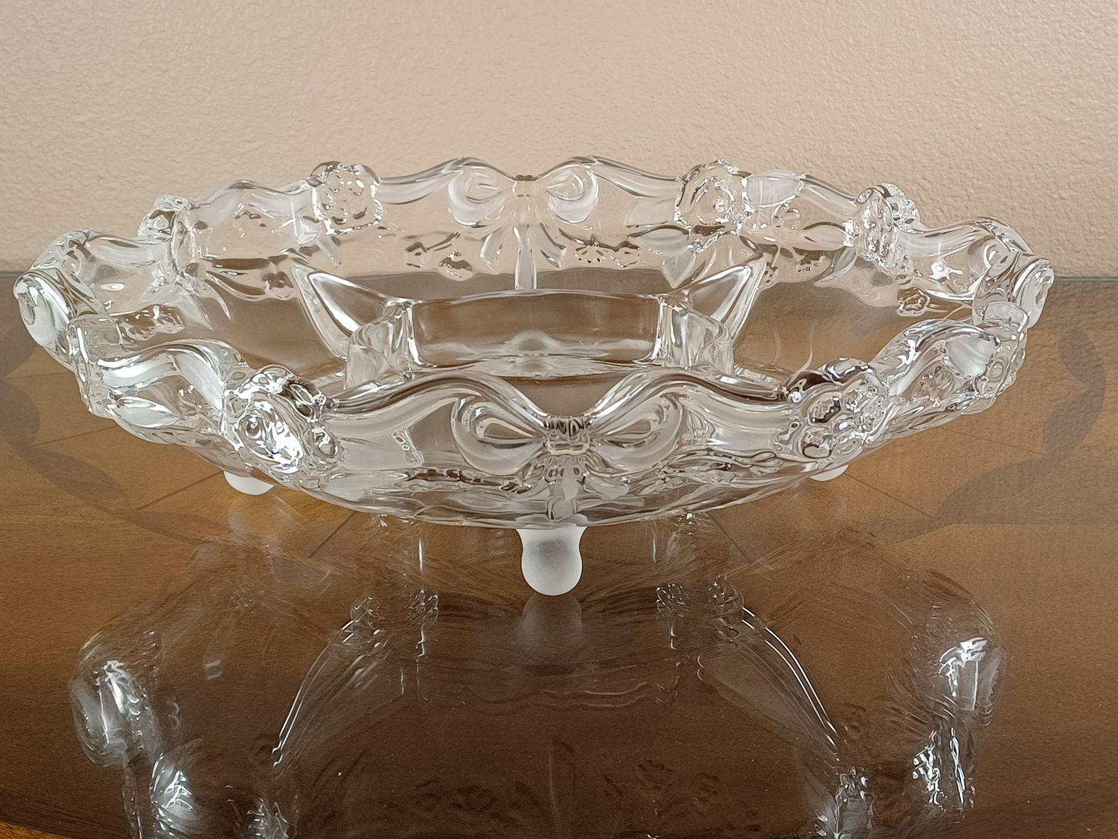 Beautiful West German Crystal Footed Bowl
