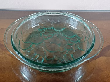 Large Heavy Glass Pie Plate