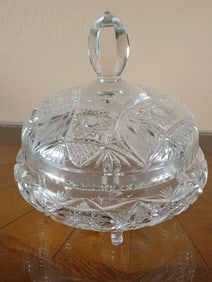 Vintage Cut Crystal Covered Candy Dish