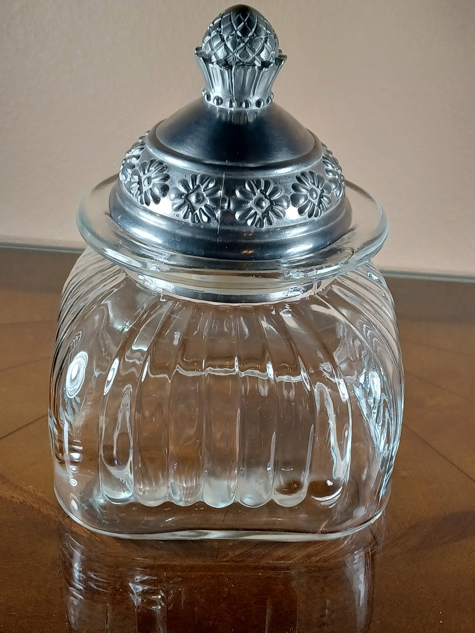 Contemporary Glass & Metal Canister: Contemporary Glass & Metal Canister
