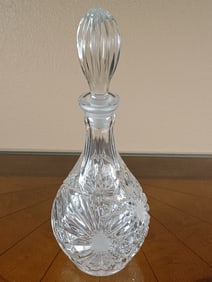 Elaborate Frosted Cut Crystal Decanter