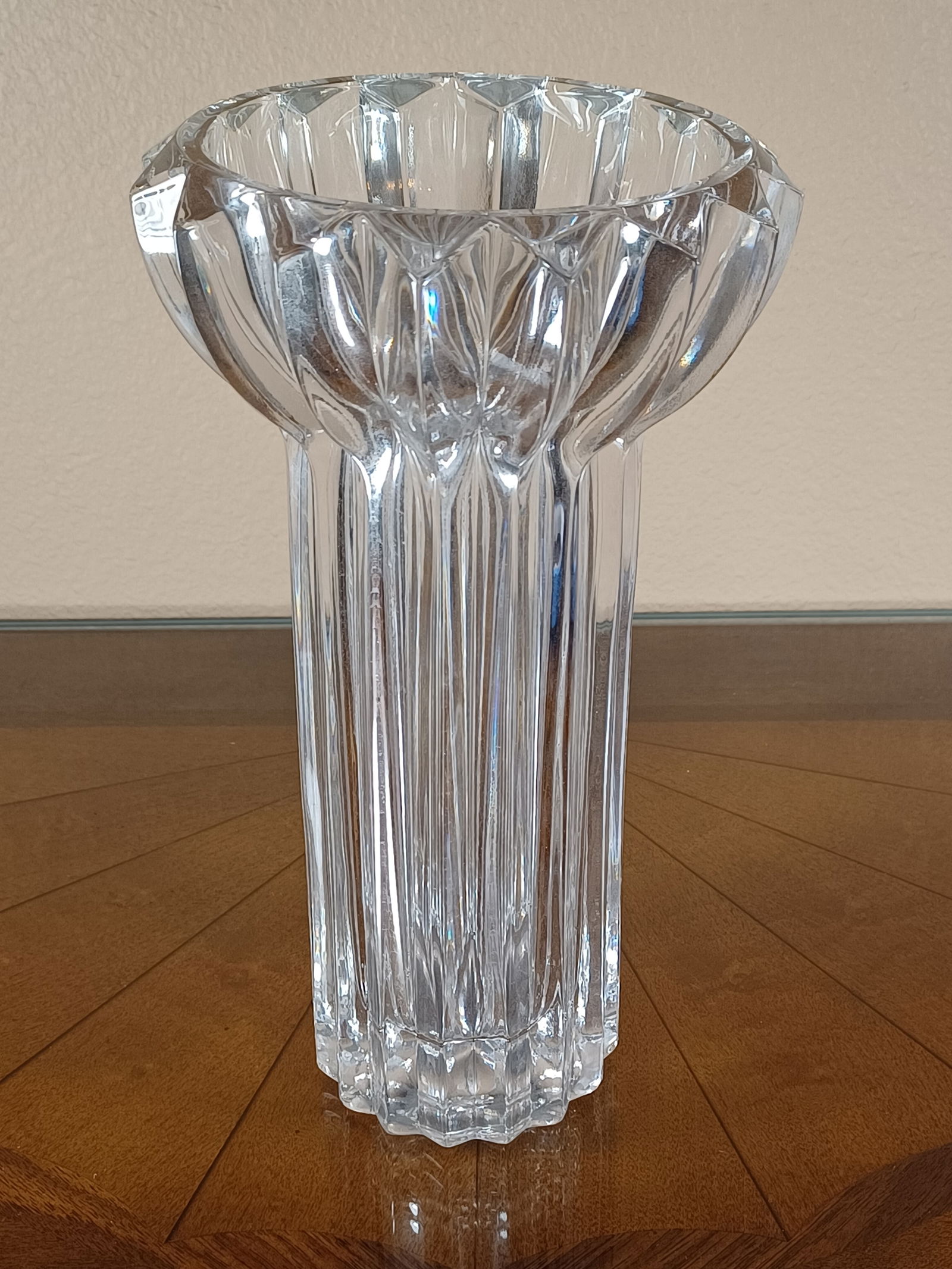 Vintage Mid Century Heavy Crystal Vase (1 of 4)