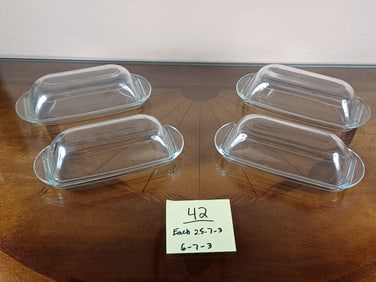 Lot of 4 Mid Century Butter Dishes