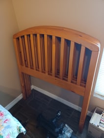 Twin Size Maple Headboard with Metal Frame / Each Set sold seperatley