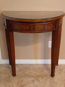 Ornate Entry Table with Protactive Glass Top