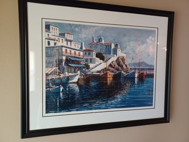 Framed Artwork Print of Santorini