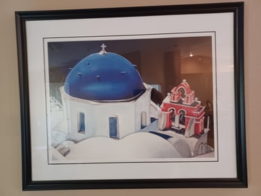 Framed Artwork Print of Santorini