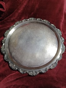 Heavy Vintage Large Silver Plated Tray