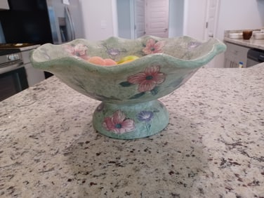 Pottery Fruit Bowl with Fruit