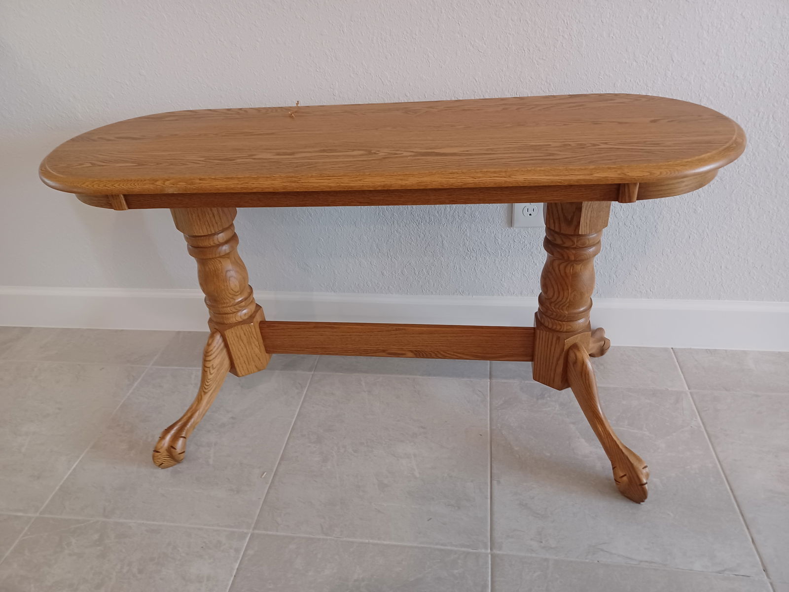 Claw Foot Oak Entry Table (1 of 5)