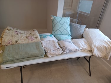 Lot of King Sheets, Blanket, Spread, Pillows