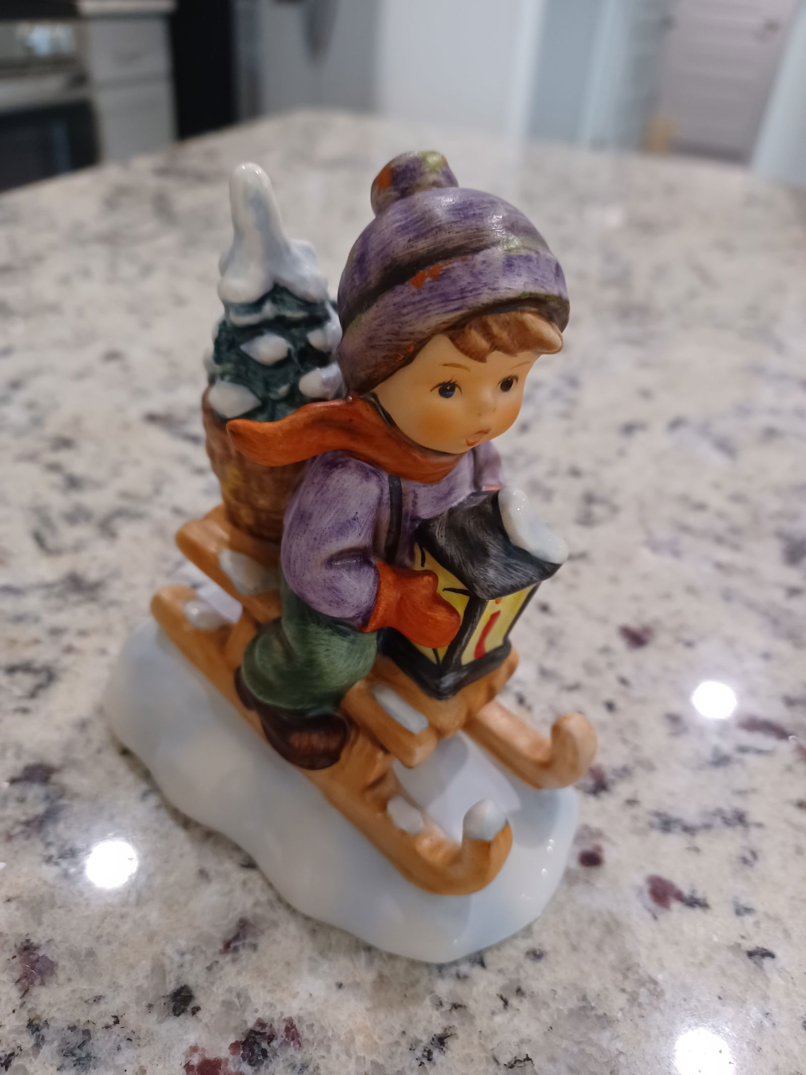 Hummel Figurine Boy on Sleigh / 396 / 1989: Hummel Figurine Boy on Sleigh / 396 / 1989