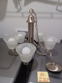 Nice Brushed Nickel 5 Light Chandelier / NEW never installed