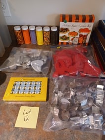 Large Lot of Old & New Cookie Cutters & decorations