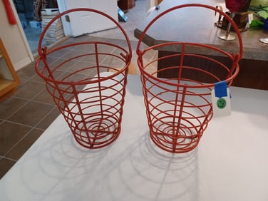 Pair of Heavy Metal Egg Baskets