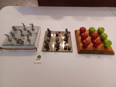 NEW Tic Tac Toe Sets / 2 are pewter pieces