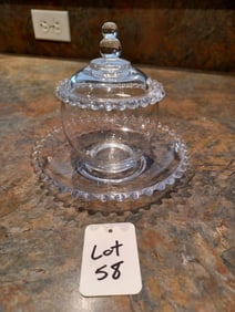 Vintage Candlewick Jelly Bowl w/ plate