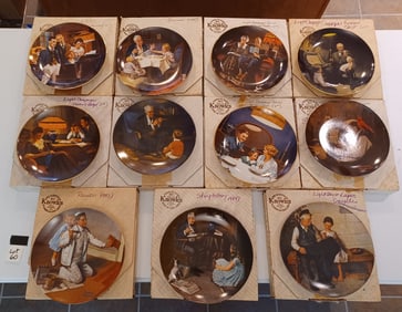 Large Lot of Norman Rockwell Plates in original boxes
