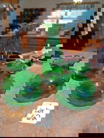 Vintage Green Glass Vases
