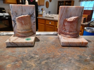Vintage Marble Bookends