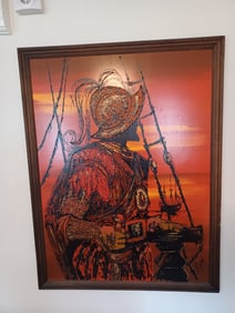 Vintage 1970'2 Conquistador Oil Painting on Board
