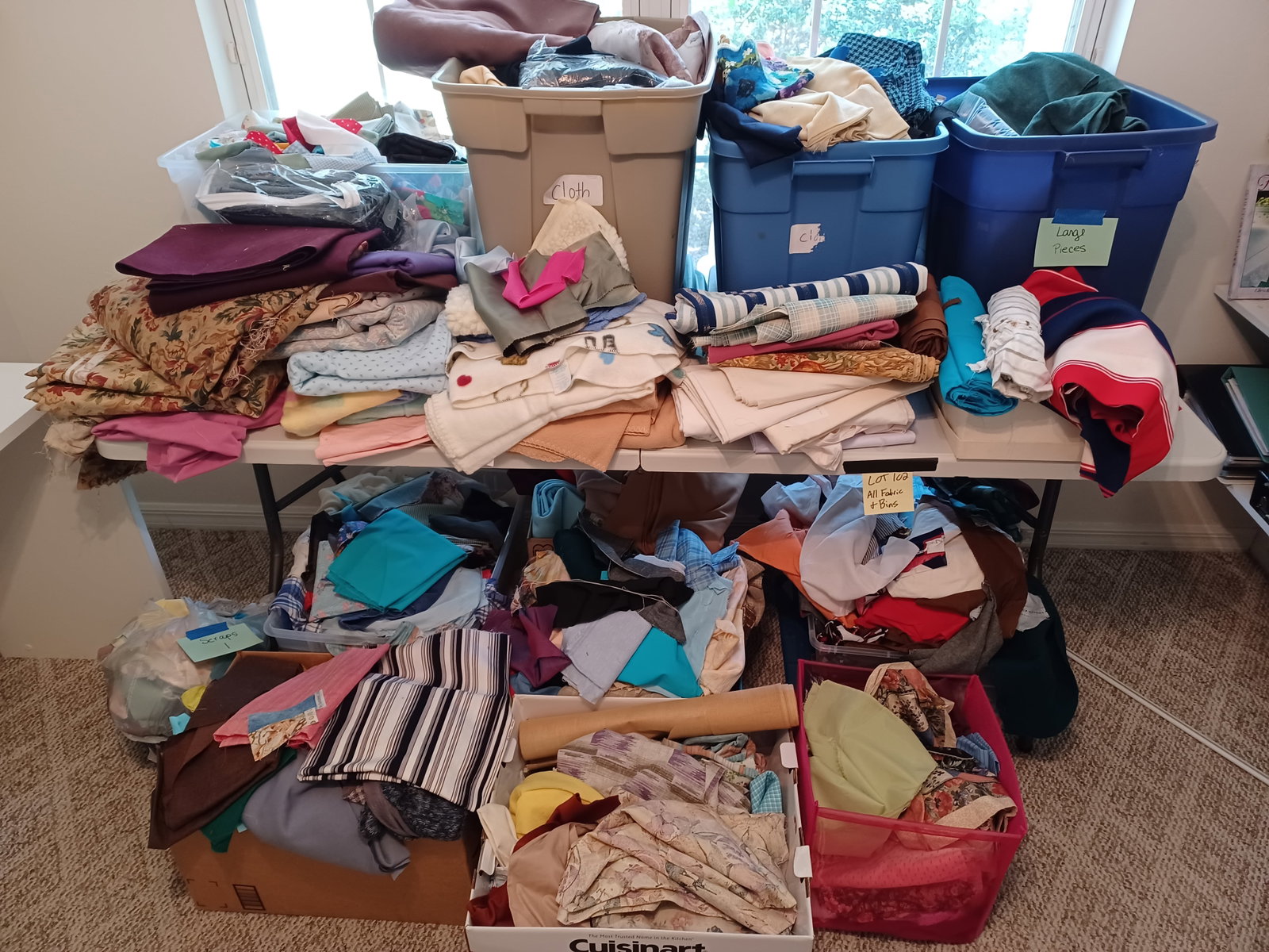 Large Fabric Lot / some vintage fabric / includes bins: Large Fabric Lot / some vintage fabric / includes bins