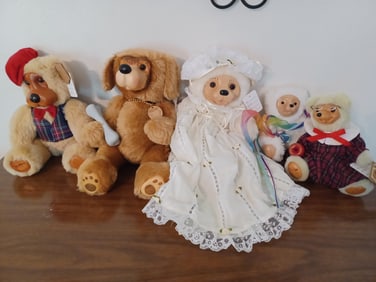 Lot of Raikes Wood Teddy Bears