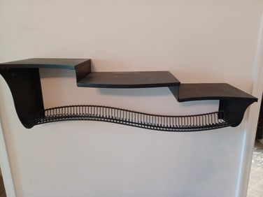 Black Wall Shelf with Media Storage