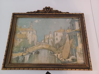 Vintage Print in Ornate Frame