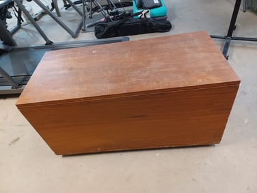 Vintage Wood Chest on Wheels