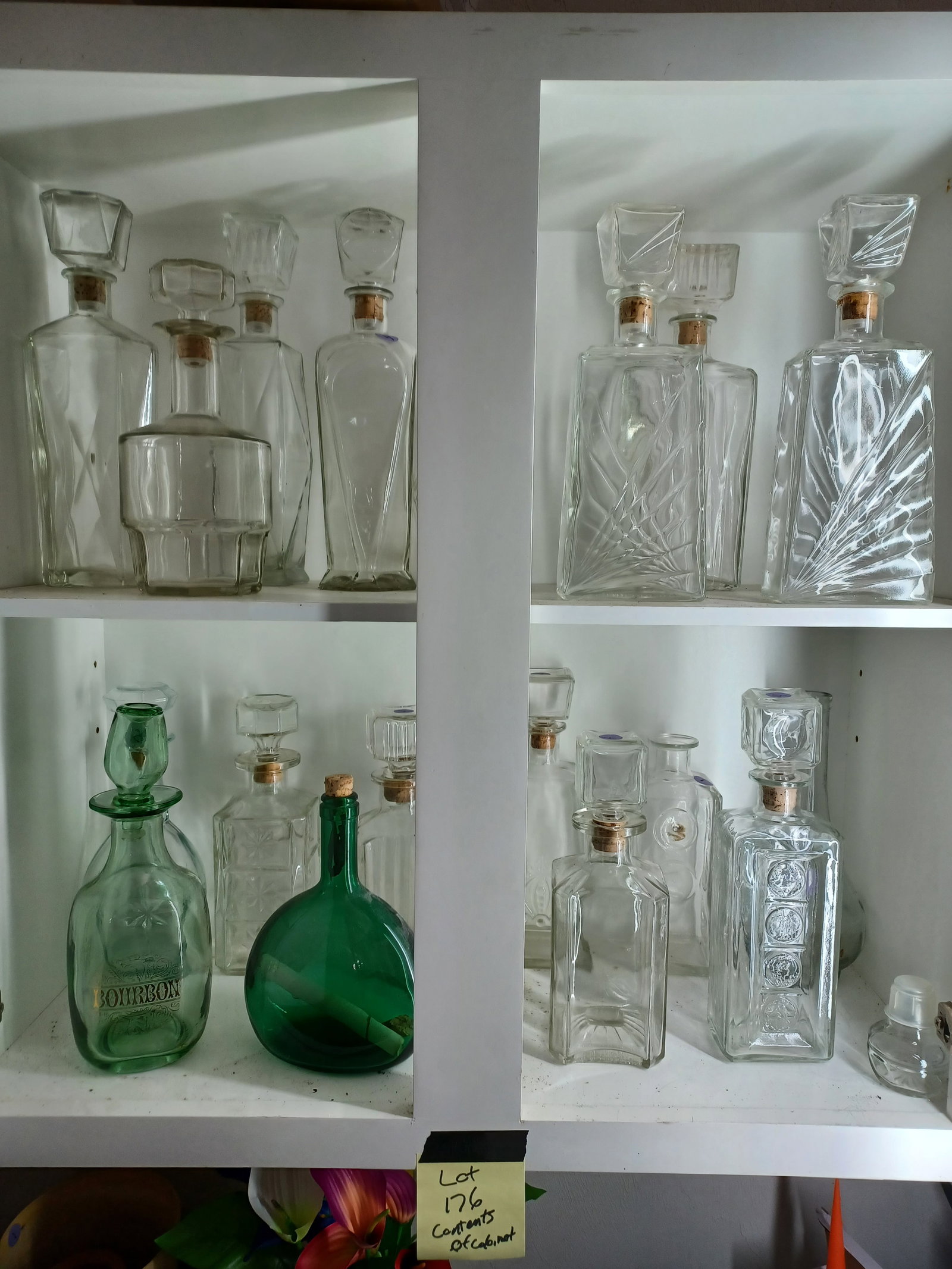 Contents of Cabinet/ Decanters all seen: Contents of Cabinet/ Decanters all seen