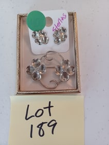 Sterling Earrings & Pin Set