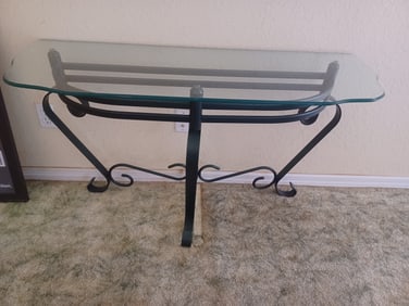 Glass Top Entry Table