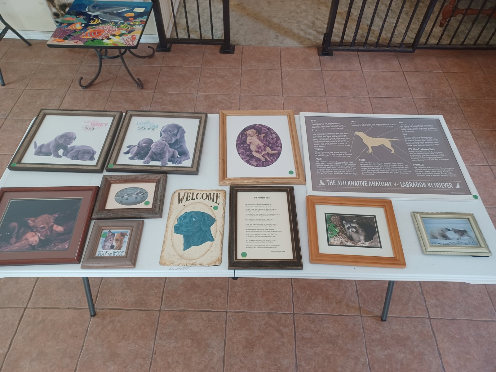 Large Artwork Lot / Inludes Slate Welcome Sign: Large Artwork Lot / Inludes Slate Welcome Sign