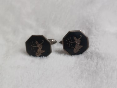 Vintage Siamese Sterling Cufflinks
