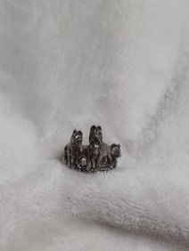 Sterling Wolf Ring Size 7