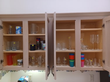 ALL Glassware seen in these 2 cabinets