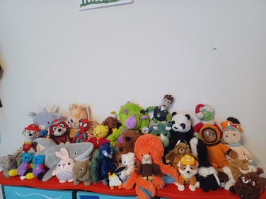 Large Lot of Stuffed Animals