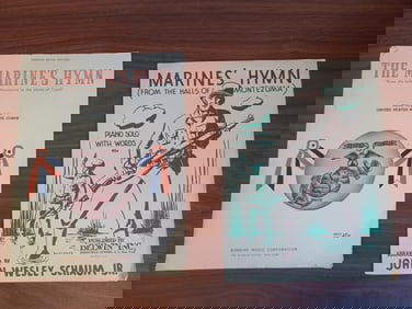Lot of Marine's Hymn Music Sheets