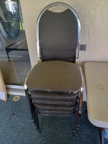 Lot of 6 Crome Stacking Chairs