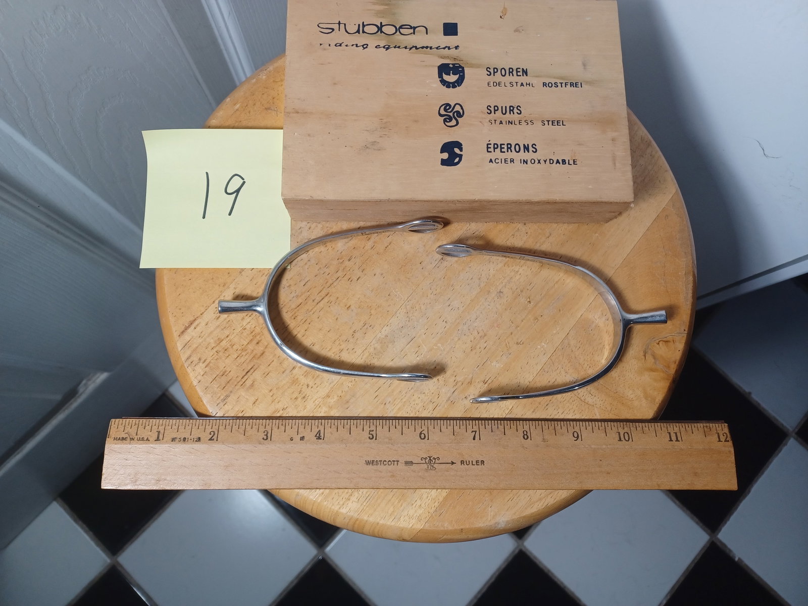Stubben Stainless Steel Spurs in box: Stubben Stainless Steel Spurs in box