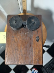 Crank Telephone as seen/ cranks and bells ring