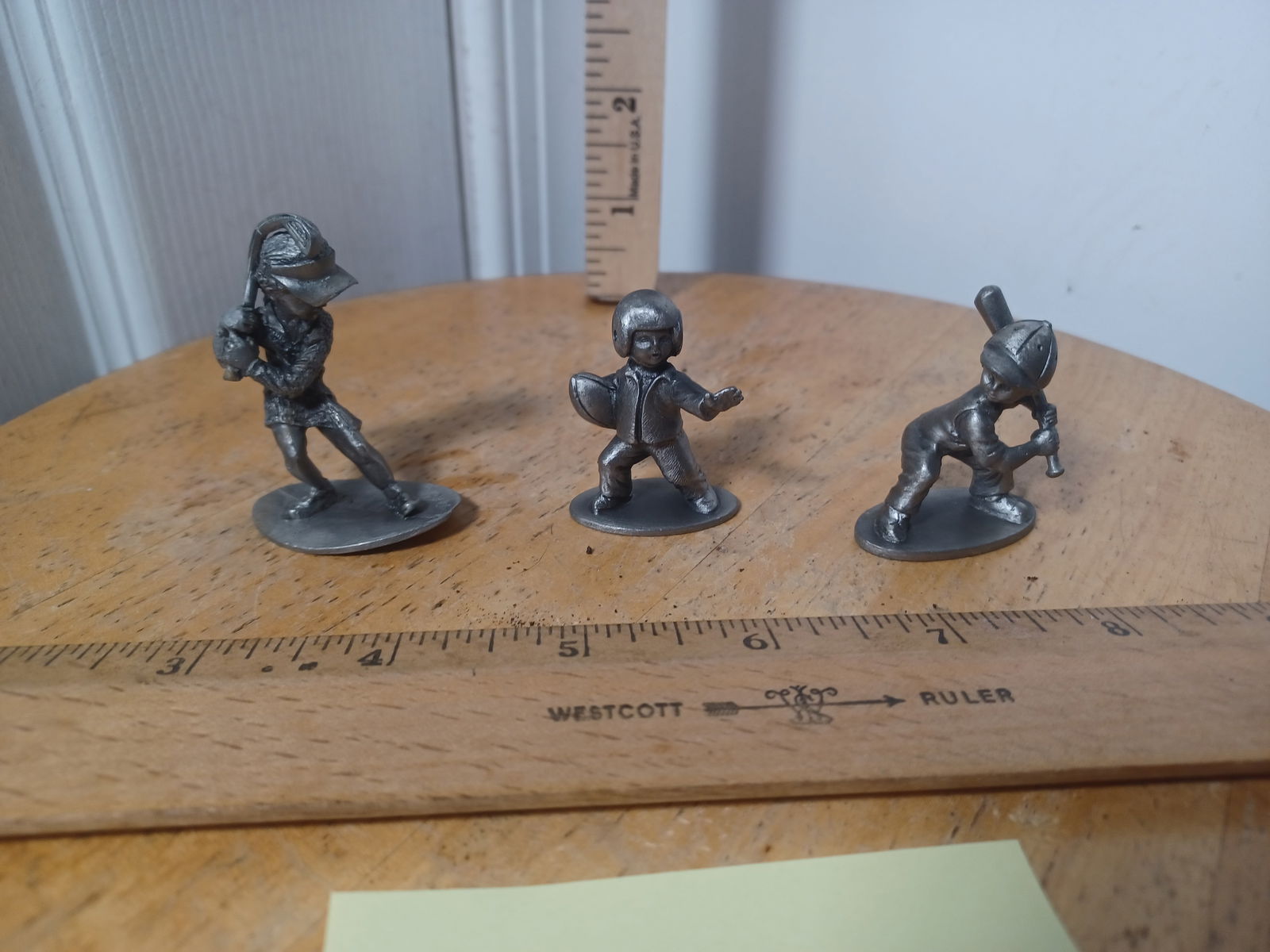 Lot of Pewter Children Sports Figurines: Lot of Pewter Children Sports Figurines