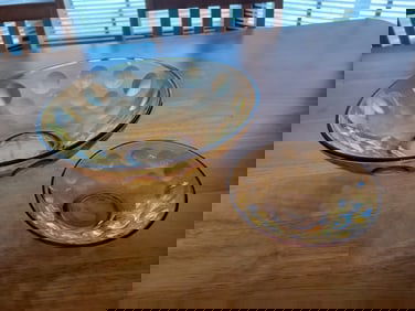 Mid Century Amber Bowl Set