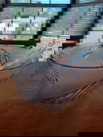 Large Mid Century Glass Salad Bowl