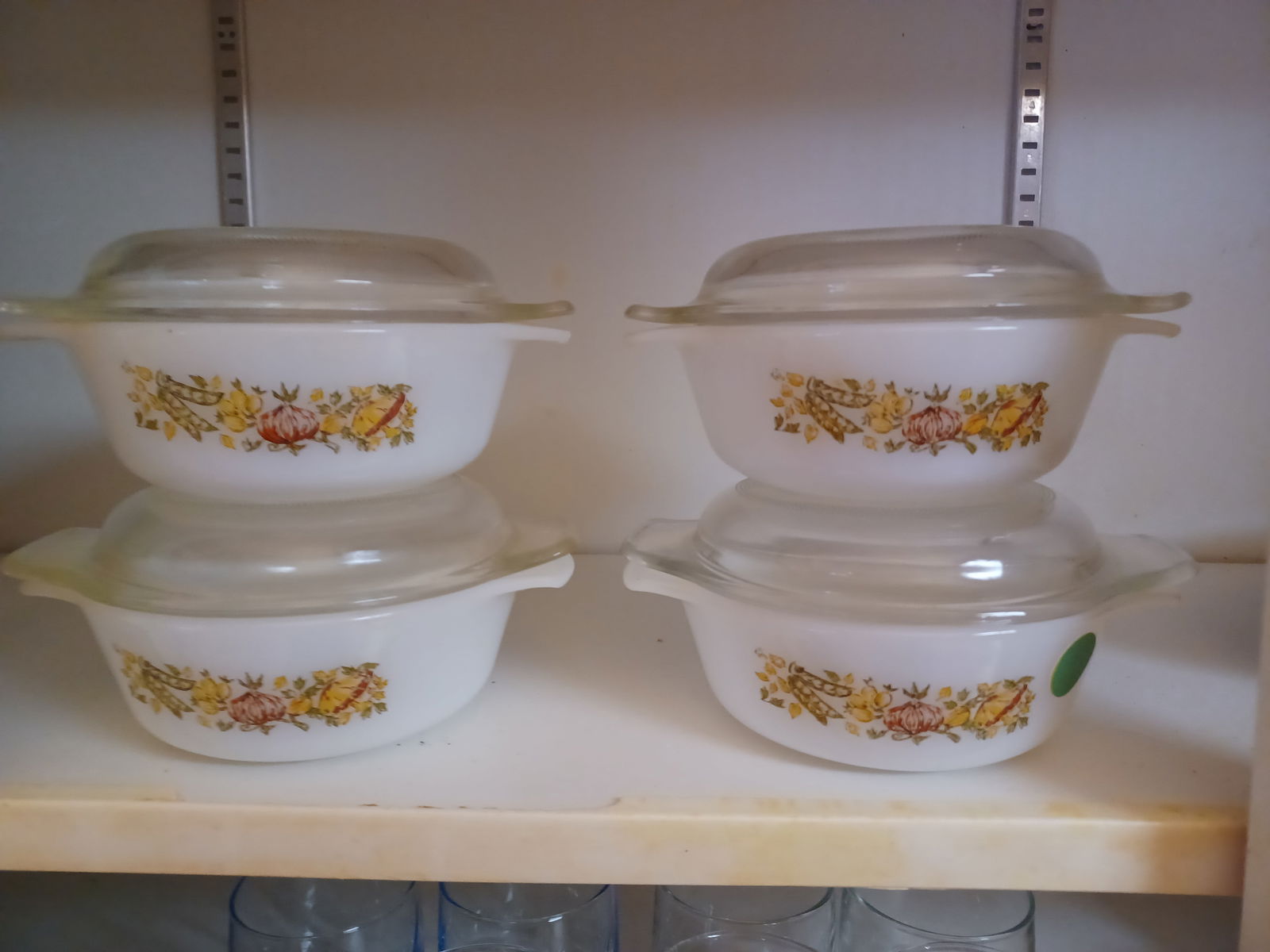 Set of 4 Fireking Small Casseroles with lids: Set of 4 Fireking Small Casseroles with lids